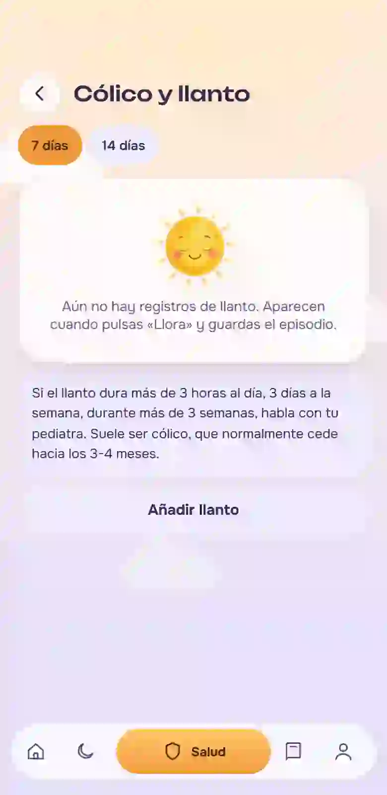 Diario de cólicos y llanto