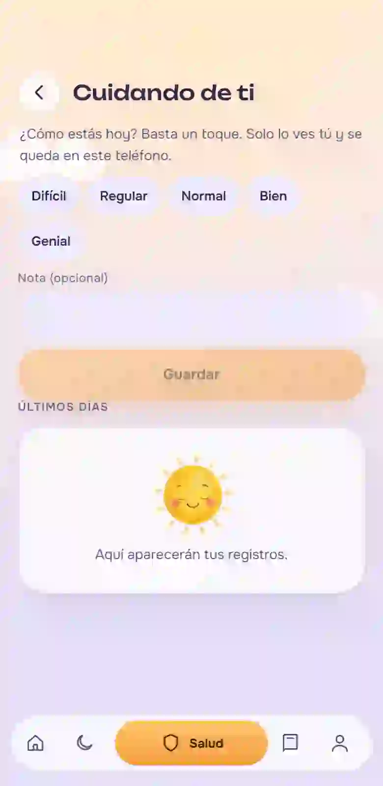 La sección «Cuidado de mamá»